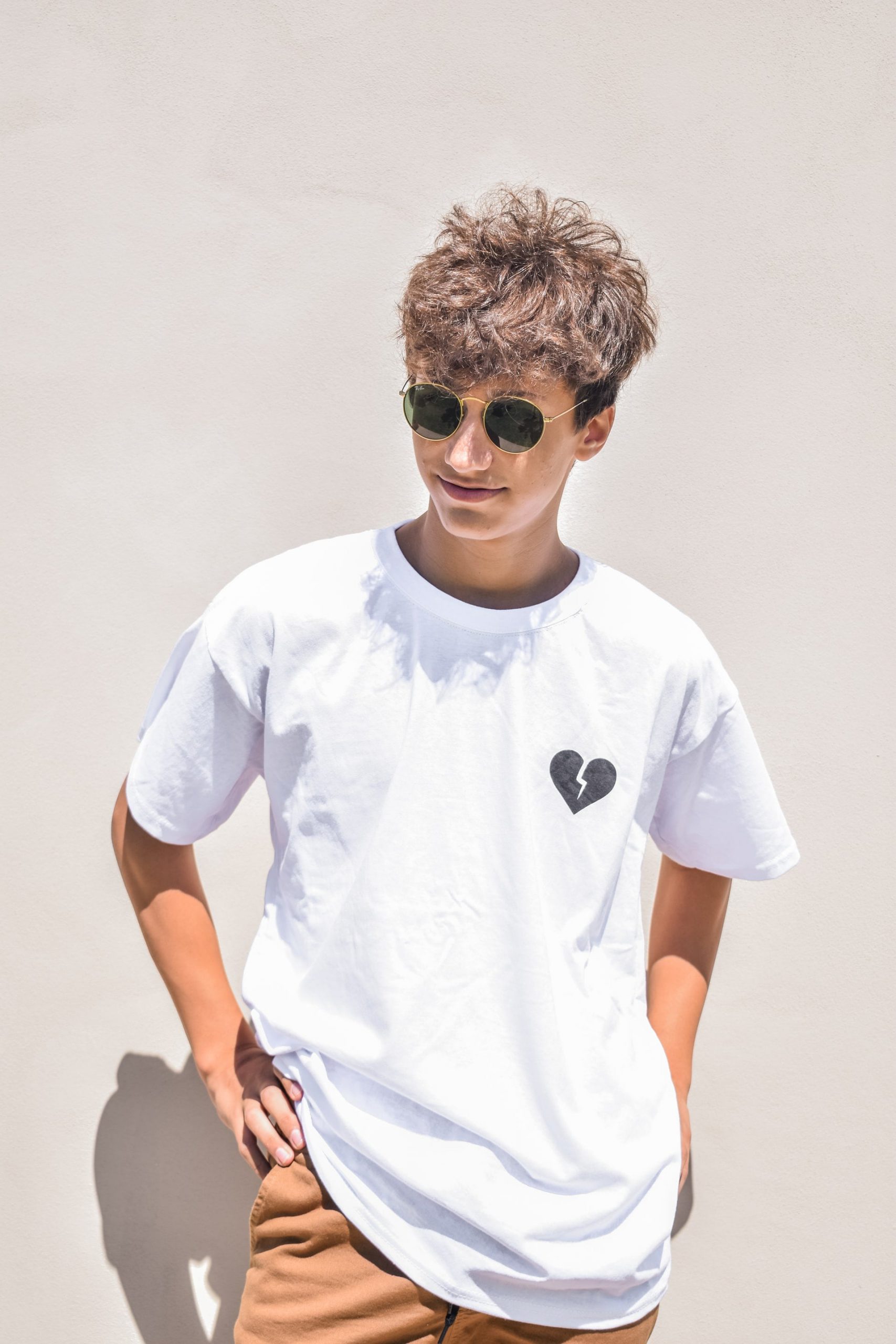 A-line Crew Neck Striped Cotton T-shirt
